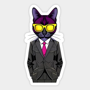 Cat Boss In Elegant Suit Sticker